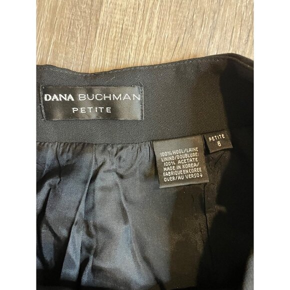 Dana Buchman Black Pleated High Waisted Wool Pants Sz 6P - Picture 10 of 10